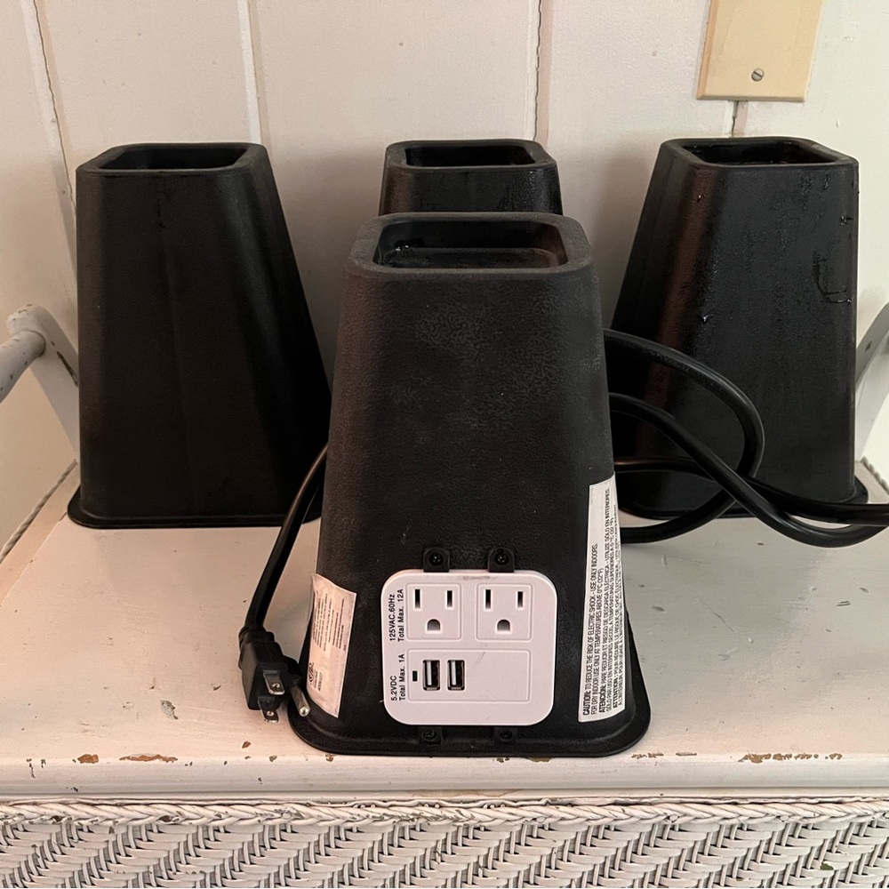 7 3/4” High Bed Risers w/ outlets and charging ports